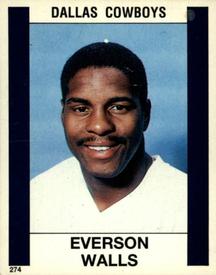 1988 Panini Stickers #274 Everson Walls Front