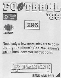 1988 Panini Stickers #296 Alphonso Carreker Back