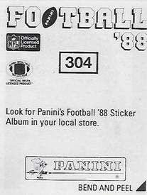 1988 Panini Stickers #304 Brian Noble Back