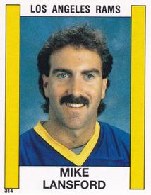 1988 Panini Stickers #314 Mike Lansford Front