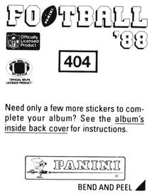 1988 Panini Stickers #404 Ronnie Lott Back