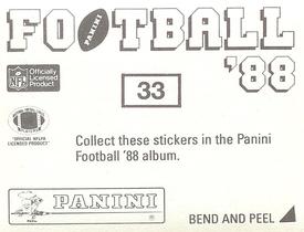 1988 Panini Stickers #33 Cleveland Browns Action Back