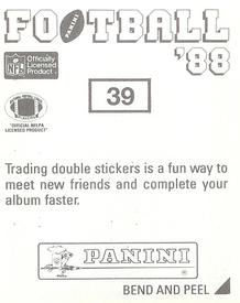 1988 Panini Stickers #39 Kevin Mack Back