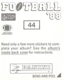 1988 Panini Stickers #44 Ozzie Newsome Back