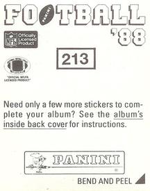1988 Panini Stickers #213 Bernie Kosar Back