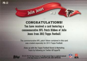 2013 Topps - Ribbons Camo Team Logo #PR-JJ Julio Jones Back