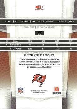 2007 Leaf Certified Materials #55 Derrick Brooks Back