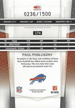 2007 Leaf Certified Materials #174 Paul Posluszny Back