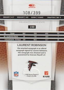2007 Leaf Certified Materials #199 Laurent Robinson Back