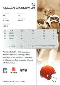2007 Playoff NFL Playoffs #24 Kellen Winslow Jr. Back