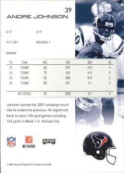 2007 Playoff NFL Playoffs #39 Andre Johnson Back