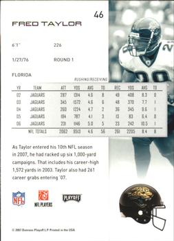 2007 Playoff NFL Playoffs #46 Fred Taylor Back