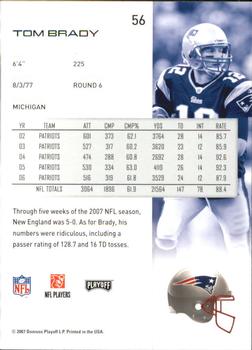2007 Playoff NFL Playoffs #56 Tom Brady Back