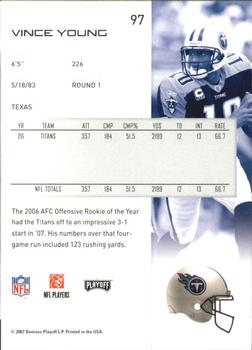 2007 Playoff NFL Playoffs #97 Vince Young Back
