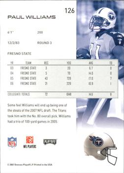 2007 Playoff NFL Playoffs #126 Paul Williams Back