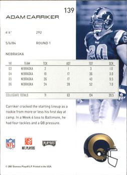 2007 Playoff NFL Playoffs #139 Adam Carriker Back