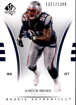 2007 SP Authentic #123 Kareem Brown Front