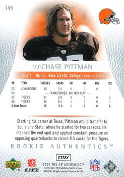 2007 SP Authentic #145 Chase Pittman Back