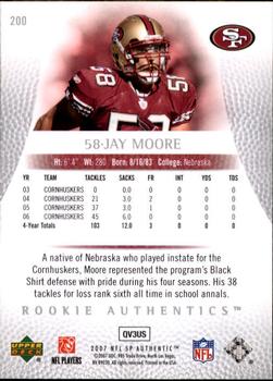 2007 SP Authentic #200 Jay Moore Back