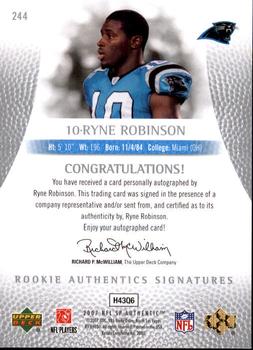 2007 SP Authentic #244 Ryne Robinson Back