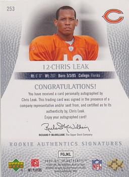 2007 SP Authentic #253 Chris Leak Back