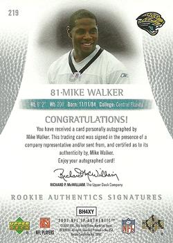 2007 SP Authentic #219 Mike Walker Back