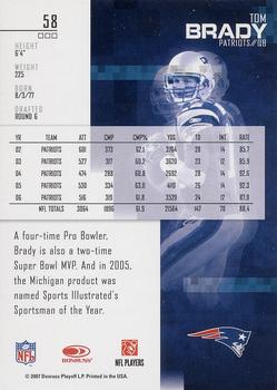 2007 Leaf Rookies & Stars #58 Tom Brady Back