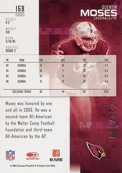 2007 Leaf Rookies & Stars #168 Quentin Moses Back