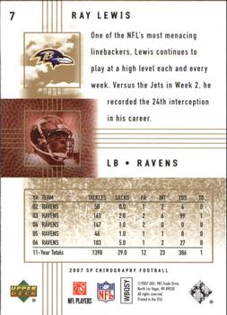 2007 SP Chirography #7 Ray Lewis Back