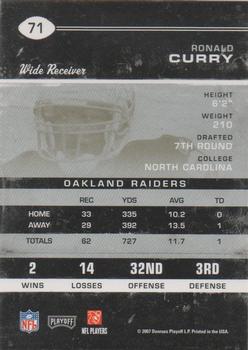 2007 Playoff Contenders #71 Ronald Curry Back