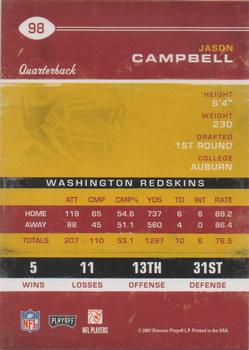 2007 Playoff Contenders #98 Jason Campbell Back