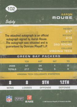 2007 Playoff Contenders #102 Aaron Rouse Back
