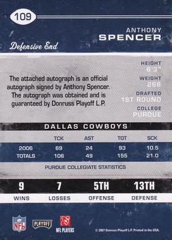2007 Playoff Contenders #109 Anthony Spencer Back