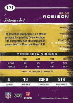 2007 Playoff Contenders #121 Brian Robison Back