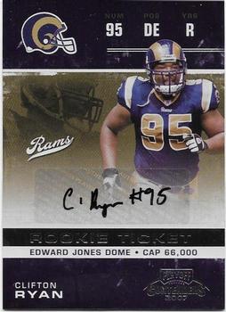 2007 Playoff Contenders #129 Clifton Ryan Front