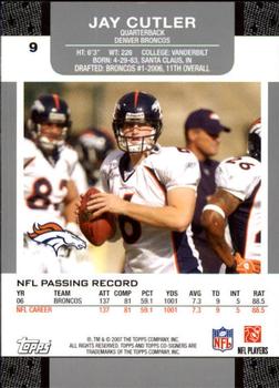 2007 Topps Co-Signers #9 Jay Cutler Back