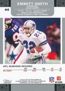 2007 Topps Co-Signers #44 Emmitt Smith Back