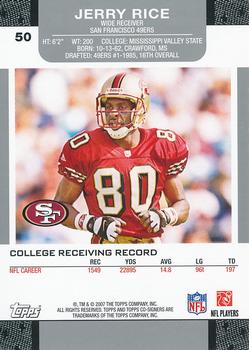2007 Topps Co-Signers #50 Jerry Rice Back