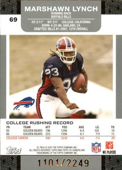 2007 Topps Co-Signers #69 Marshawn Lynch Back
