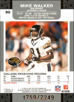 2007 Topps Co-Signers #90 Mike Walker Back