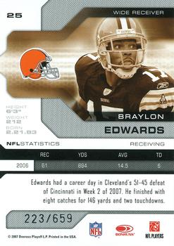 2007 Leaf Limited #25 Braylon Edwards Back