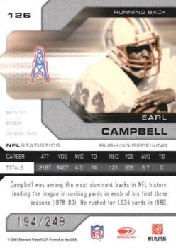 2007 Leaf Limited #126 Earl Campbell Back