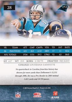 2007 Donruss Gridiron Gear #28 Jake Delhomme Back