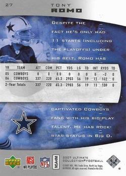 2007 Upper Deck Ultimate Collection #27 Tony Romo Back