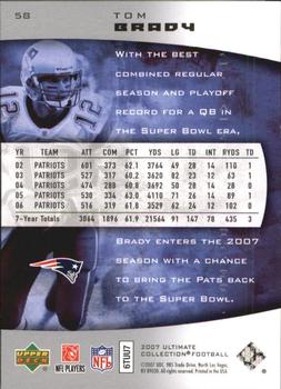 2007 Upper Deck Ultimate Collection #58 Tom Brady Back