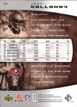 2007 Upper Deck Ultimate Collection #94 Joey Galloway Back