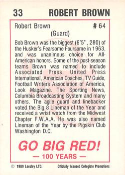 1989 Leesley Nebraska Cornhuskers 100 #33 Bob Brown Back