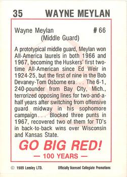 1989 Leesley Nebraska Cornhuskers 100 #35 Wayne Meylan Back