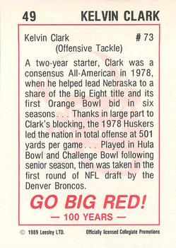 1989 Leesley Nebraska Cornhuskers 100 #49 Kelvin Clark Back