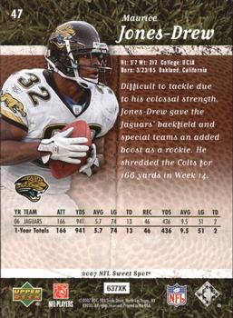 2007 Upper Deck Sweet Spot #47 Maurice Jones-Drew Back